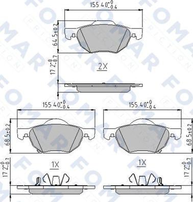 FOMAR Friction FO 839081 - Kit pastiglie freno, Freno a disco autozon.pro