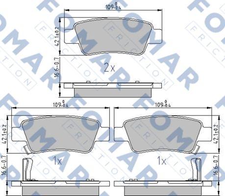 FOMAR Friction FO 874281 - Kit pastiglie freno, Freno a disco autozon.pro