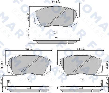 FOMAR Friction FO 870581 - Kit pastiglie freno, Freno a disco autozon.pro