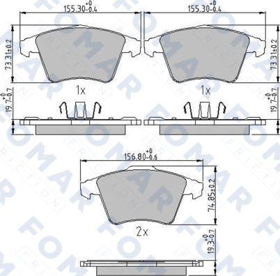 FOMAR Friction FO 871081 - Kit pastiglie freno, Freno a disco autozon.pro