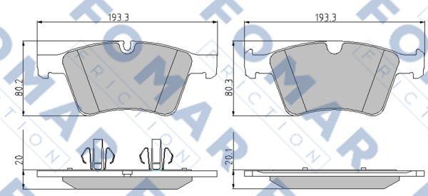 FOMAR Friction FO 873481 - Kit pastiglie freno, Freno a disco autozon.pro