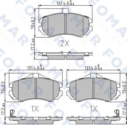 FOMAR Friction FO 872681 - Kit pastiglie freno, Freno a disco autozon.pro