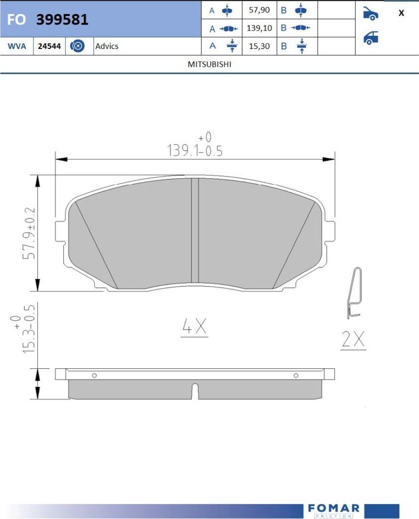 FOMAR Friction FO 399581 - Kit pastiglie freno, Freno a disco autozon.pro