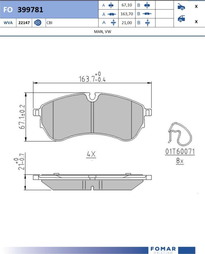 FOMAR Friction FO 399781 - Kit pastiglie freno, Freno a disco autozon.pro