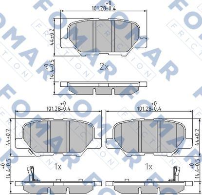 FOMAR Friction FO 249781 - Kit pastiglie freno, Freno a disco autozon.pro