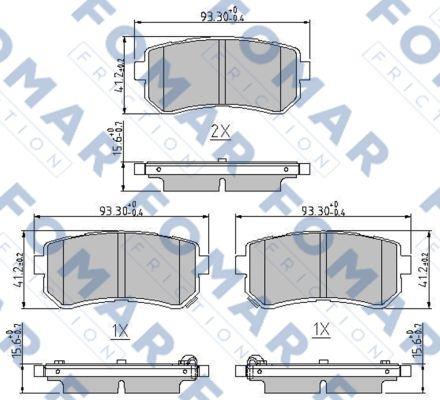 FOMAR Friction FO 244581 - Kit pastiglie freno, Freno a disco autozon.pro