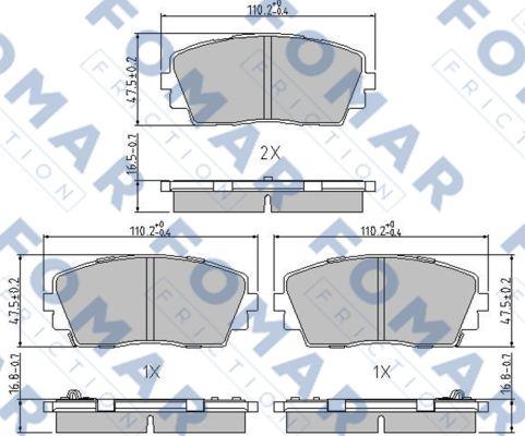 FOMAR Friction FO 244681 - Kit pastiglie freno, Freno a disco autozon.pro