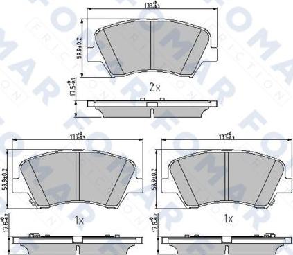 FOMAR Friction FO 244281 - Kit pastiglie freno, Freno a disco autozon.pro