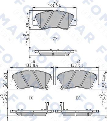 FOMAR Friction FO 246881 - Kit pastiglie freno, Freno a disco autozon.pro