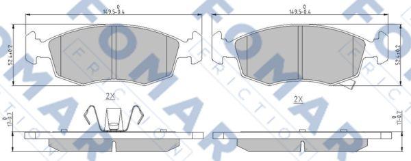 FOMAR Friction FO 242081 - Kit pastiglie freno, Freno a disco autozon.pro