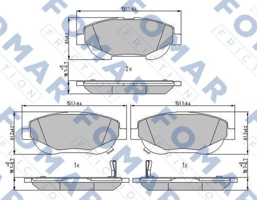 FOMAR Friction FO 242381 - Kit pastiglie freno, Freno a disco autozon.pro