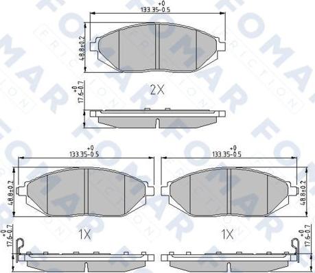 FOMAR Friction FO 242281 - Kit pastiglie freno, Freno a disco autozon.pro