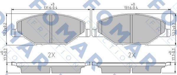 FOMAR Friction FO 247281 - Kit pastiglie freno, Freno a disco autozon.pro