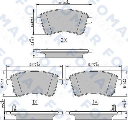 FOMAR Friction FO 250981 - Kit pastiglie freno, Freno a disco autozon.pro