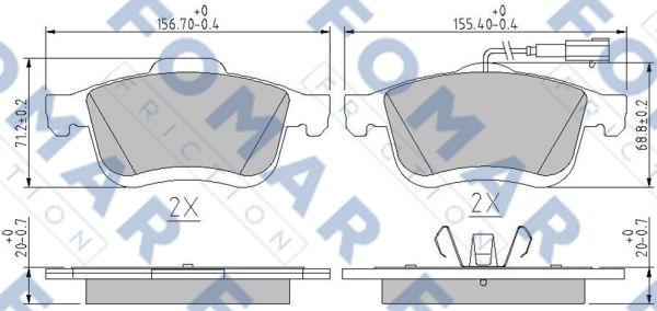 FOMAR Friction FO 250481 - Kit pastiglie freno, Freno a disco autozon.pro