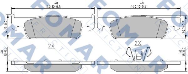 FOMAR Friction FO 250581 - Kit pastiglie freno, Freno a disco autozon.pro