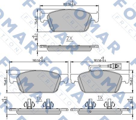 FOMAR Friction FO 251181 - Kit pastiglie freno, Freno a disco autozon.pro