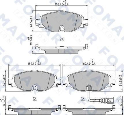 FOMAR Friction FO 252181 - Kit pastiglie freno, Freno a disco autozon.pro