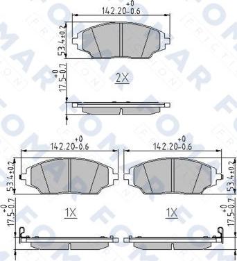 FOMAR Friction FO 269481 - Kit pastiglie freno, Freno a disco autozon.pro