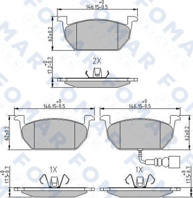 FOMAR Friction FO 264981 - Kit pastiglie freno, Freno a disco autozon.pro