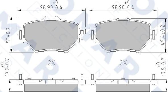 FOMAR Friction FO 261781 - Kit pastiglie freno, Freno a disco autozon.pro