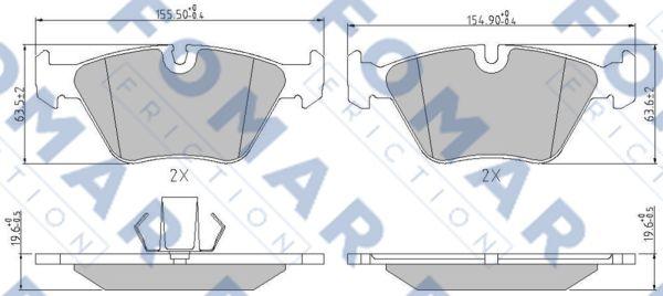 FOMAR Friction FO 237681 - Kit pastiglie freno, Freno a disco autozon.pro