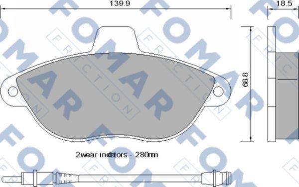 FOMAR Friction FO 742581 - Kit pastiglie freno, Freno a disco autozon.pro