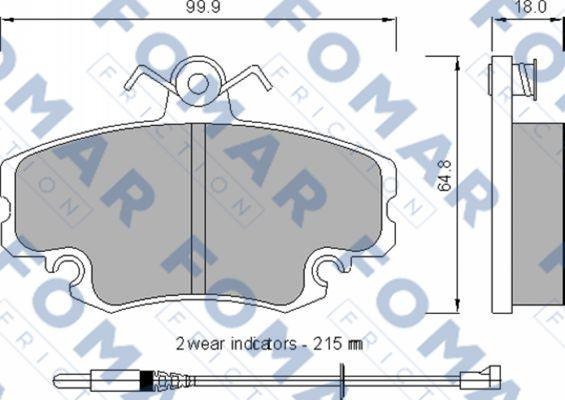 FOMAR Friction FO 724281 - Kit pastiglie freno, Freno a disco autozon.pro