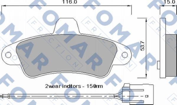 FOMAR Friction FO 725081 - Kit pastiglie freno, Freno a disco autozon.pro