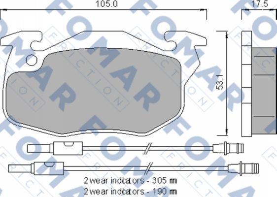 FOMAR Friction FO 721281 - Kit pastiglie freno, Freno a disco autozon.pro