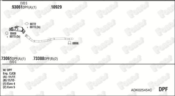 Fonos ADK025454C - Impianto gas scarico autozon.pro