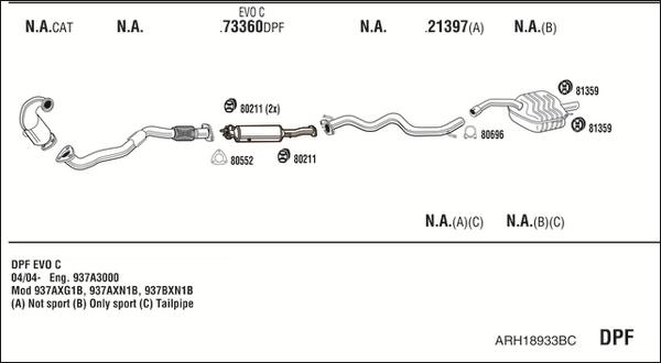 Fonos ARH18933BC - Impianto gas scarico autozon.pro