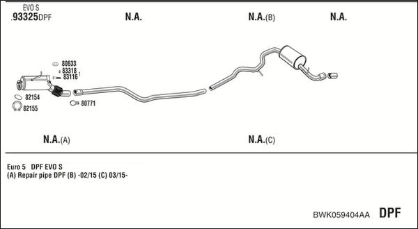 Fonos BWK059404AA - Impianto gas scarico autozon.pro