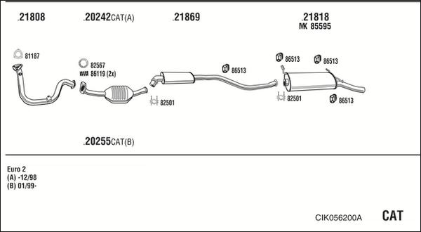 Fonos CIK056200A - Impianto gas scarico autozon.pro