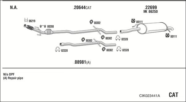 Fonos CIK023441A - Impianto gas scarico autozon.pro