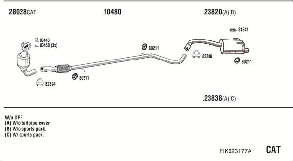 Fonos FIK023177A - Impianto gas scarico autozon.pro