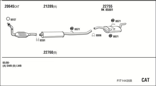 Fonos FIT14435B - Impianto gas scarico autozon.pro