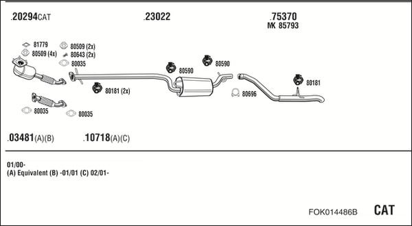 Fonos FOK014486B - Impianto gas scarico autozon.pro