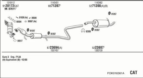 Fonos FOK016361A - Impianto gas scarico autozon.pro