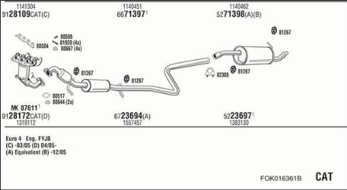 Fonos FOK016361B - Impianto gas scarico autozon.pro