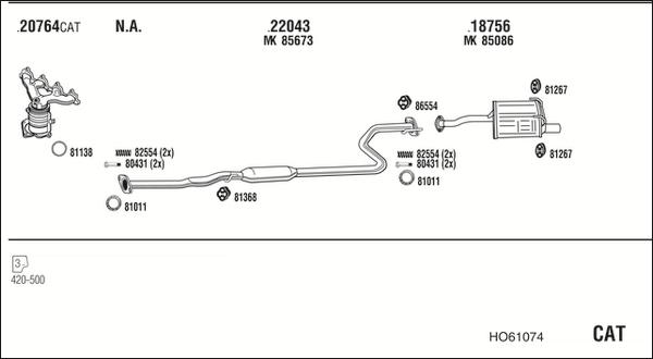 Fonos HO61074 - Impianto gas scarico autozon.pro