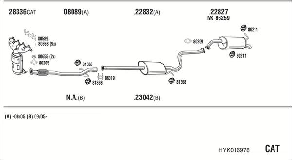 Fonos HYK016978 - Impianto gas scarico autozon.pro