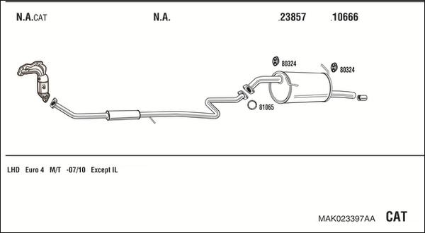 Fonos MAK023397AA - Impianto gas scarico autozon.pro