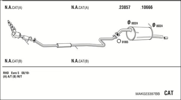 Fonos MAK023397BB - Impianto gas scarico autozon.pro