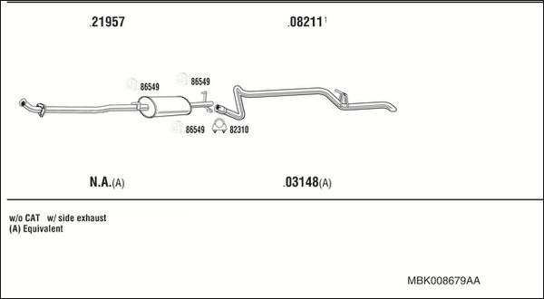 Fonos MBK008679AA - Impianto gas scarico autozon.pro