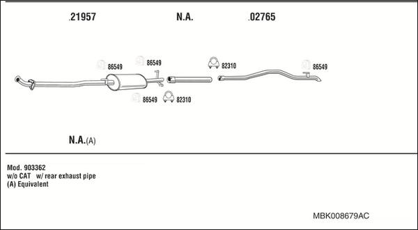 Fonos MBK008679AC - Impianto gas scarico autozon.pro