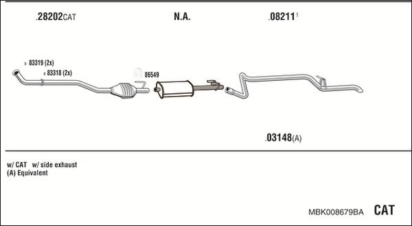 Fonos MBK008679BA - Impianto gas scarico autozon.pro