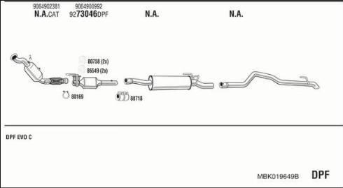 Fonos MBK019649B - Impianto gas scarico autozon.pro