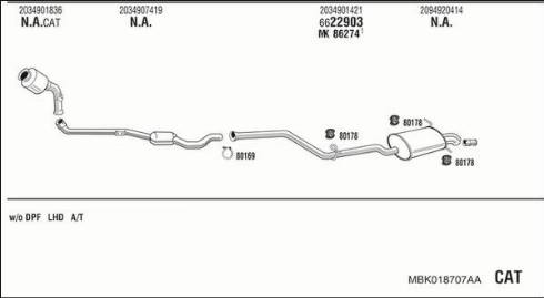 Fonos MBK018707AA - Impianto gas scarico autozon.pro