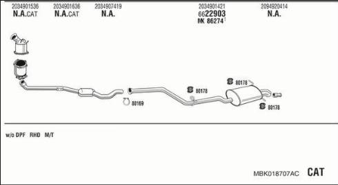 Fonos MBK018707AC - Impianto gas scarico autozon.pro